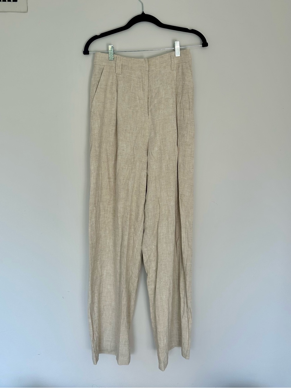 Lioness Neutral Beige Linen Trousers
